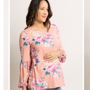Pinkblush Tops - Pinkblush Peach Floral Puff Sleeve Top Pinkblush Tops - Pinkblush Peach Floral Puff Sleeve Top